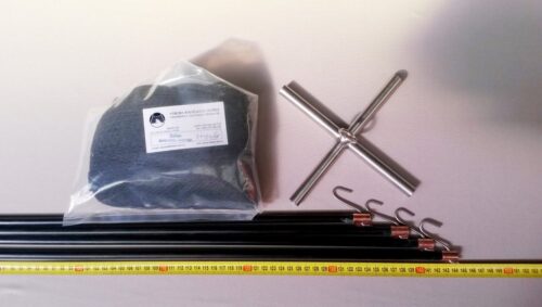 Senknetz Komplett 1,5 x 1,5 m + Nylon 8×8 mm schwarz – knotenlos - 1