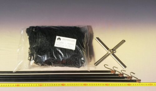 Senknetz Komplett 1,5 x 1,5 m + Nylon 20×20 mm schwarz – knotenlos - 1
