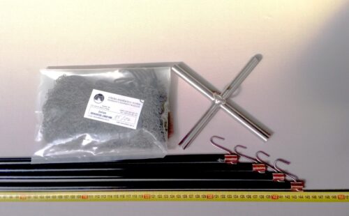 Senknetz Komplett 1,5 x 1,5 m + Nylon 25×25 mm braun – geknotet - 1