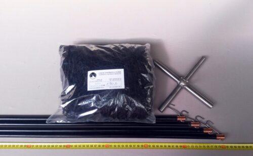 Senknetz Komplett 2 x 2 m + Nylon 20×20 mm schwarz – knotenlos - 1