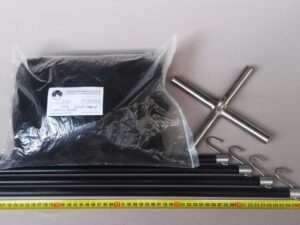 Senknetz Komplett 2,5 x 2,5 m + Nylon 8×8 mm schwarz – knotenlos