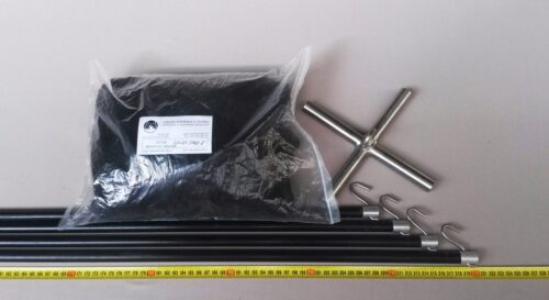 Senknetz Komplett 2,5 x 2,5 m + Nylon 8×8 mm schwarz – knotenlos - 1