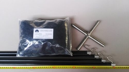 Senknetz Komplett 2,5 x 2,5 m + Nylon 15×15 mm schwarz – knotenlos - 1