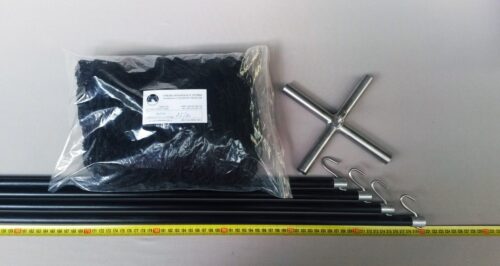 Senknetz Komplett 2,5 x 2,5 m + Nylon 20×20 mm schwarz – knotenlos - 1