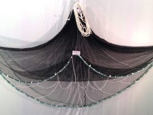 Wurfnetz 1,6 m/ PAD 8 mm schwarz knotenlos