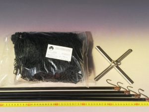 Senknetz Komplett 1,5 x 1,5 m + Nylon 20×20 mm schwarz – knotenlos