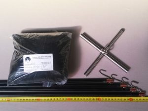 Senknetz Komplett 1,5 x 1,5 m/ PAD 5×5 mm schwarz – knotenlos
