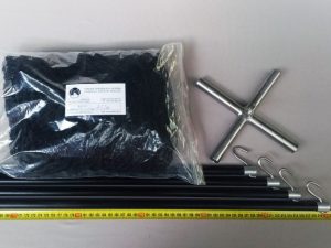 Senknetz Komplett 2,5 x 2,5 m/ PAD 20×20 mm schwarz – knotenlos