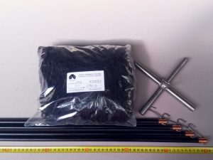 Senknetz Komplett 2 x 2 m/ PAD 20×20 mm schwarz – knotenlos