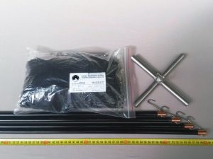 Senknetz Komplett 2 x 2 m/ PAD 8×8 mm schwarz – knotenlos