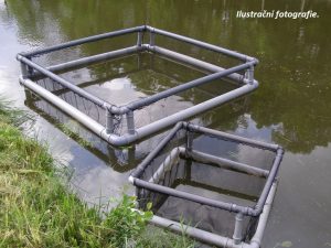 Schwimmendes Hälterungsnetz 0,75 x 0,75 x 0,8 m PAD 5/0,6 mm mit doppeltem Rahmen