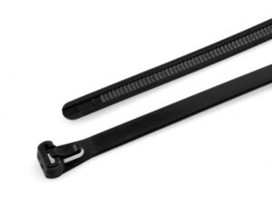 Kabelbinder – wiederverwendbar 200×8 mm schwarz mit UV-Schutz